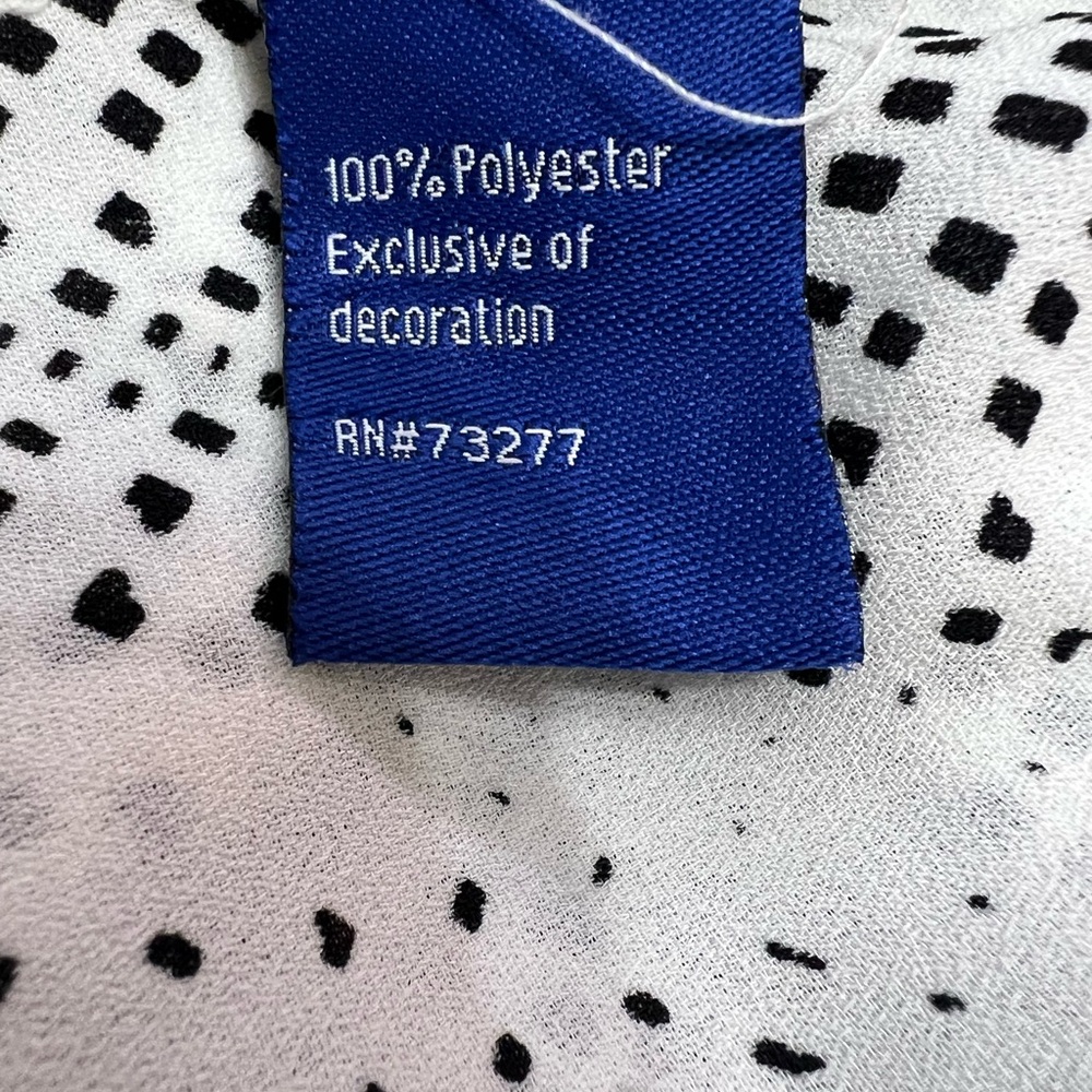 Apt. 9 White Blouse with Black Dot Print - Picture 11 of 16